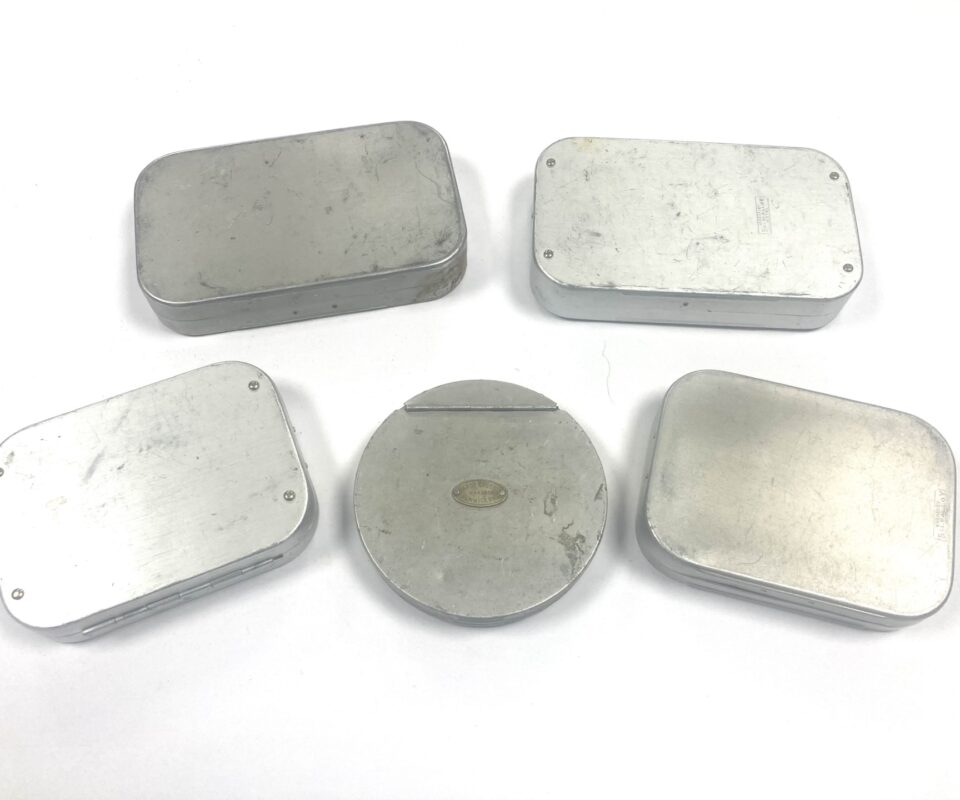 Various Hardy And Wheatley Alloy Fishing Fly Tins With Flies