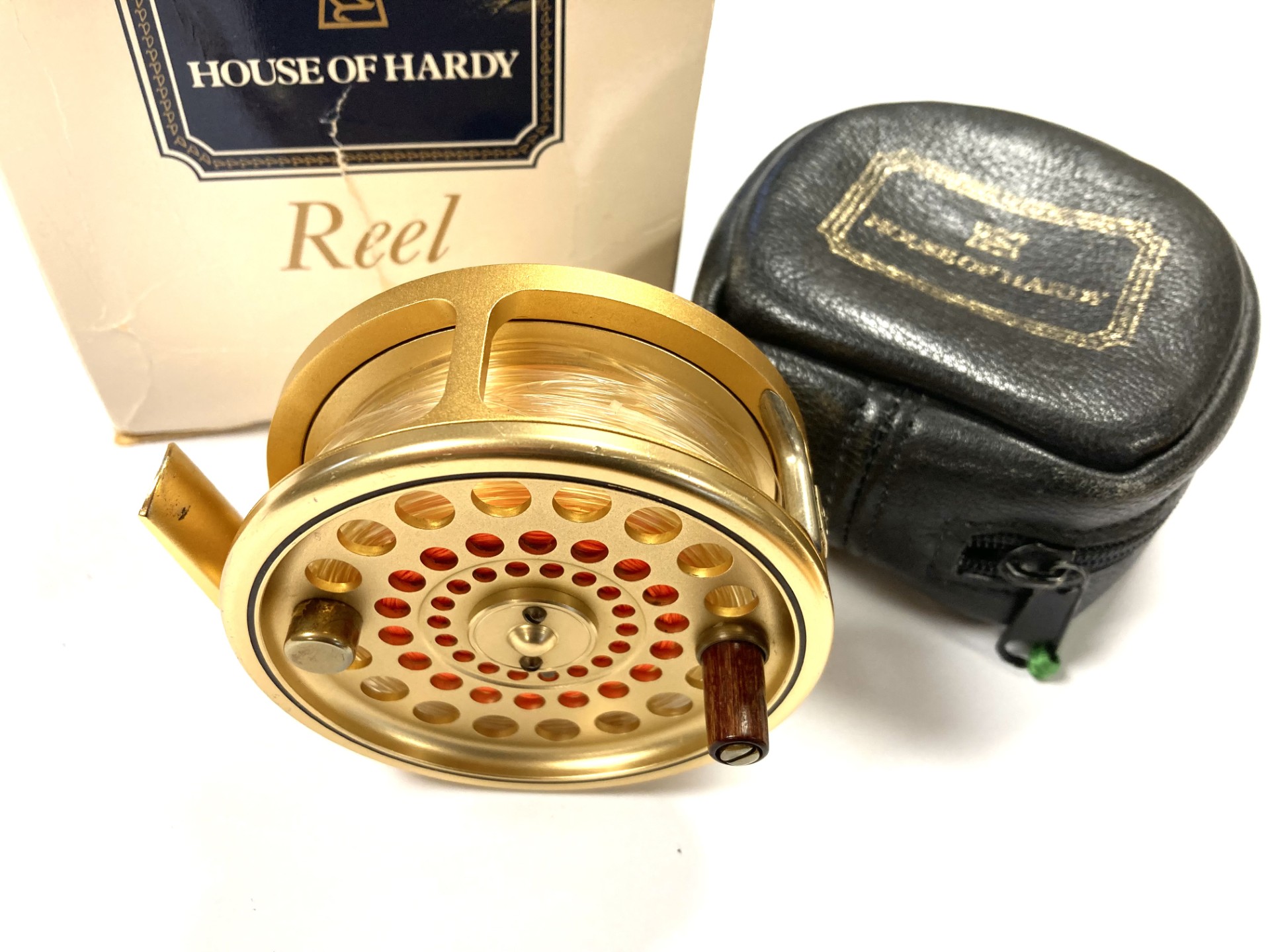 Hardy Gold Sovereign 7/8 Reel With Hardy Black Woolen Pouch And Box