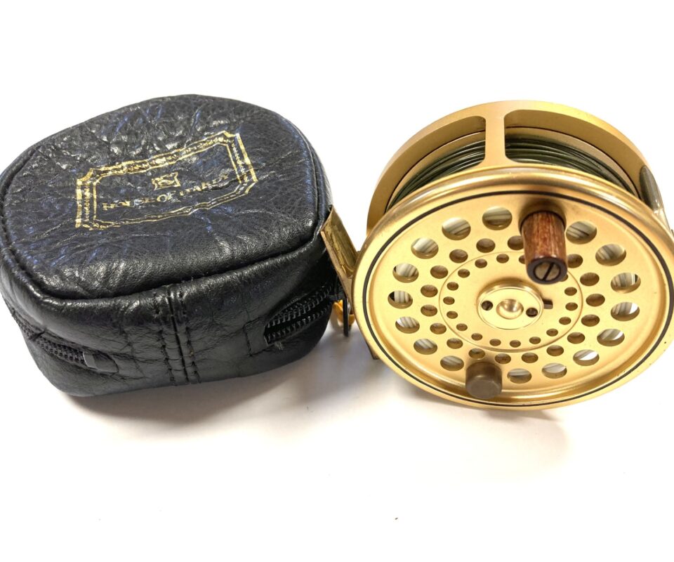 Hardy Gold Sovereign #8/9 trout fly reel with Hardy reel pouch Ltd Ed #036