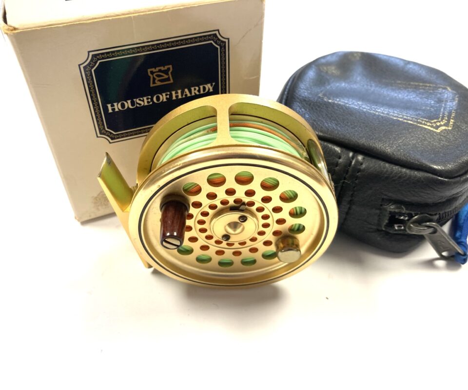 Hardy Gold Sovereign #5/6/7 trout fly reel with padded case