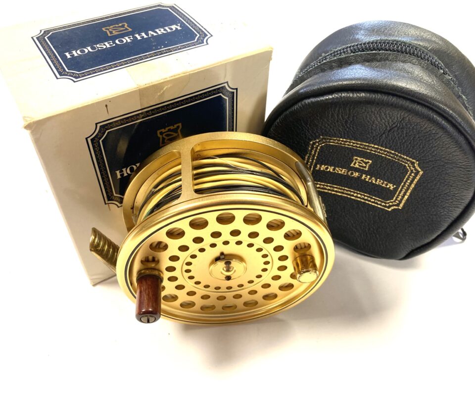Hardy Gold Sovereign 11/12 Limited Edition #636 salmon fly reel with Hardy pouch