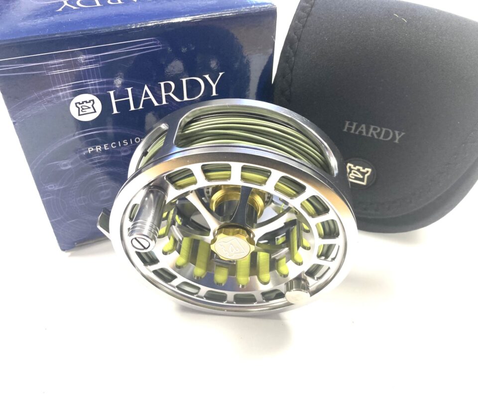 Hardy Ultralite 8000 DD large arbor salmon fly reel with pouch and box