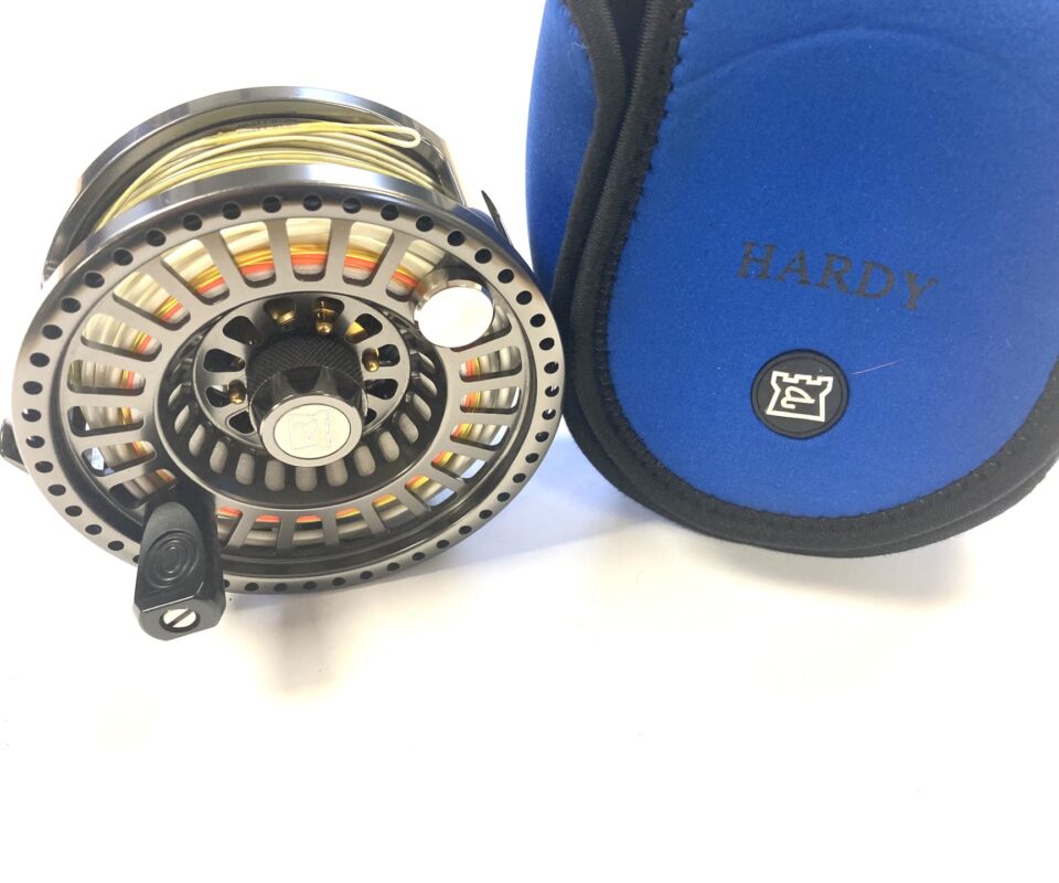Hardy Fortuna X3 salmon fly reel with case and Hardy line Superb with pouch