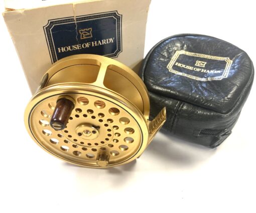 Hardy Gold Sovereign #9/10 trout fly reel with Hardy reel pouch Ltd Ed #871