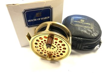 Hardy Gold Sovereign #8/9 trout fly reel with Hardy reel pouch Ltd Ed #408