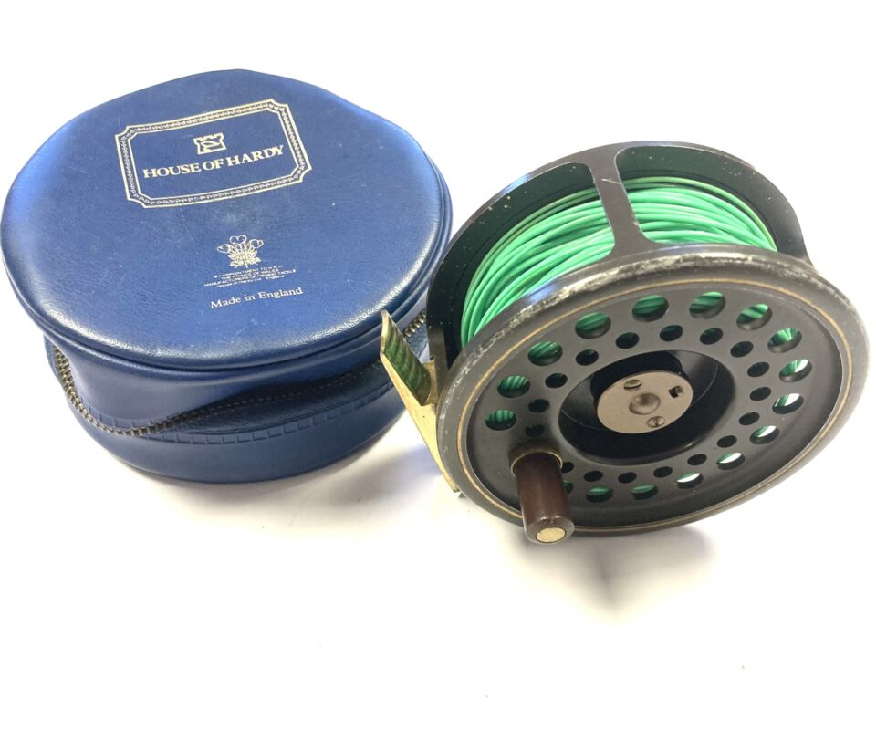 Hardy Golden Prince 9/10 salmon fly reel with Hardy reel zip case