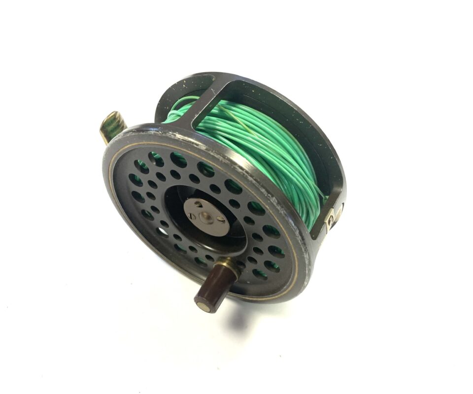 Alternative view of Hardy Golden Prince 9/10 salmon fly reel with Hardy reel zip case