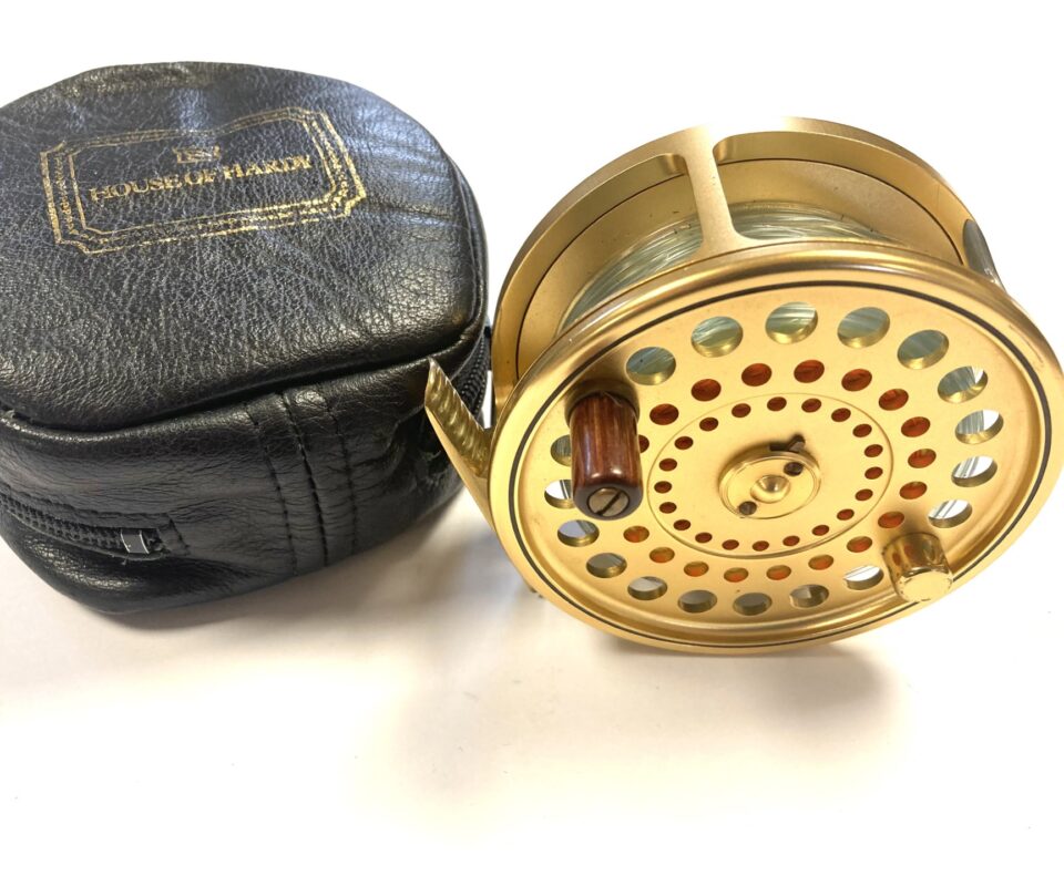 Hardy Gold Sovereign 11/12 Limited Edition #599 salmon fly reel with Hardy pouch