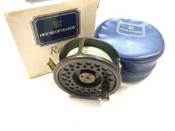 Hardy “The Golden Prince 7/8” brown anodised fly reel, s/spool & zip padded  case