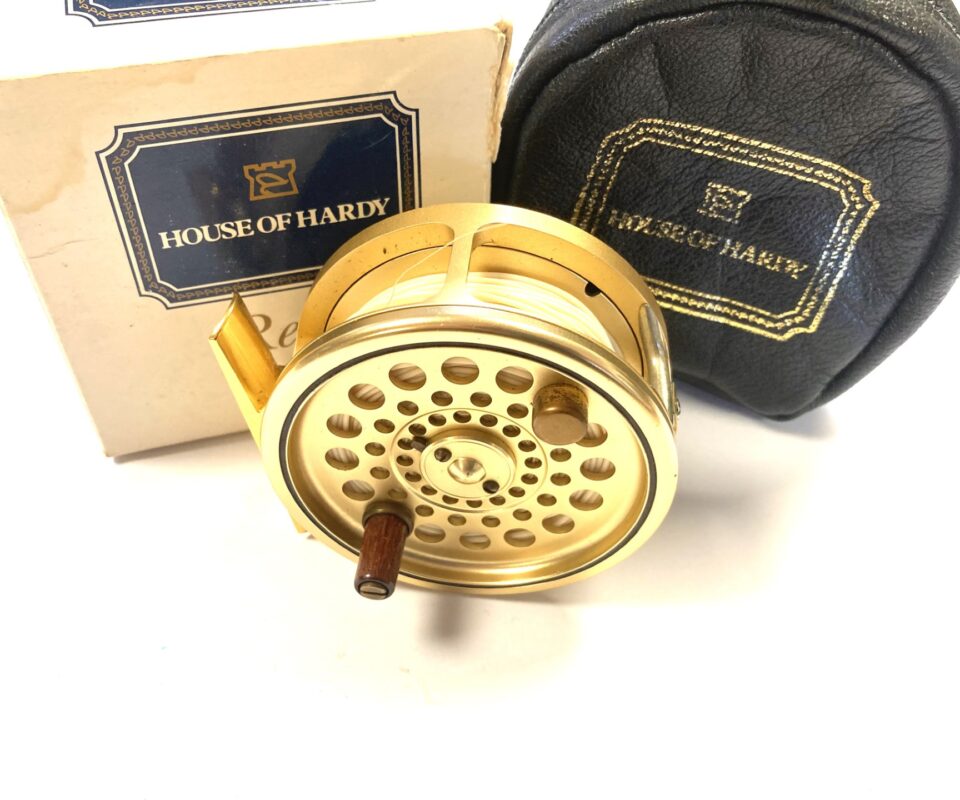 Hardy Gold Sovereign #5/6/7 trout fly reel with padded case and
