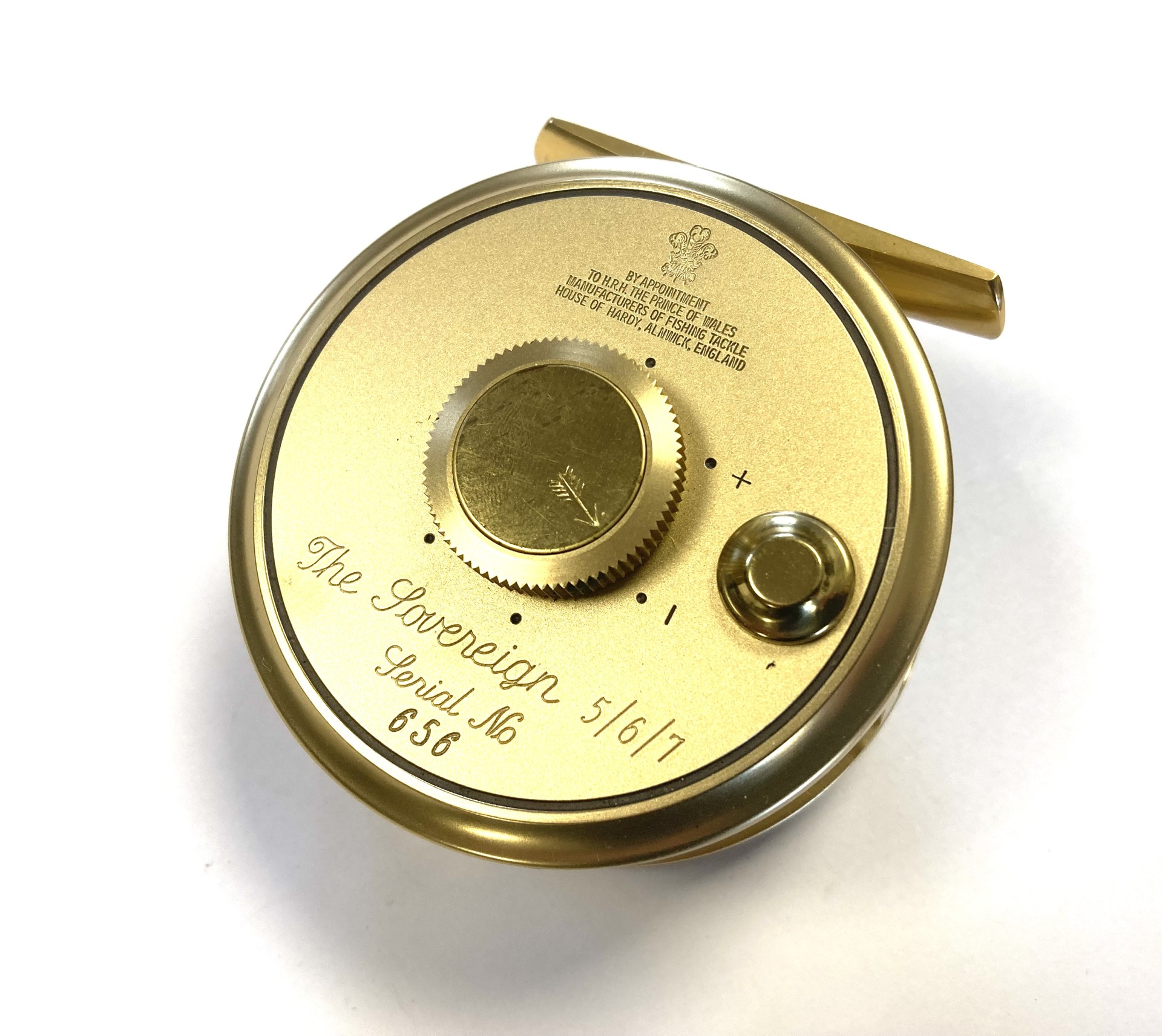 Hardy Gold Sovereign #5/6/7 trout fly reel with padded case and