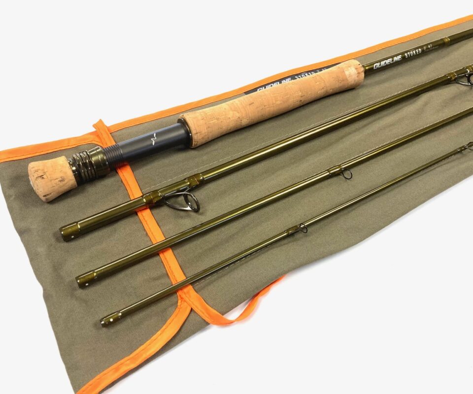 Guideline Stoked 9’ 6″ 4 Piece Graphite Trout Fly Rod #7 Mint With Bag