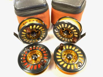 Pair Of Shimano Biocraft XTR LA78 Fly Reels With Spare Spools, Line and Cases