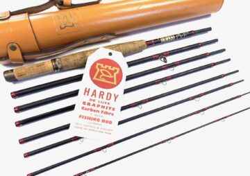 Hardy Smuggler De-Luxe 9′ 5″ 8 Piece Travel Fly Rod & Block Leather Tube With Tags