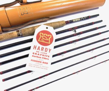 Hardy Smuggler De-Luxe 9′ 5″ 8 Piece Travel Fly Rod & Block Leather Tube With Tags