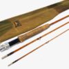 Hardy De Luxe 8' 6" 3 Piece Cane Trout Fly Rod With Camo Bag 1949 Rare