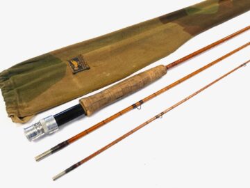 Hardy De Luxe 8' 6" 3 Piece Cane Trout Fly Rod With Camo Bag 1949 Rare