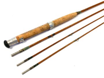 Hardy - Noris Shakespeare - 2 Antique handmade split cane fly fishing rods  - net - reel - case - split cane, iron, dust, - Catawiki