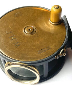 Alternative view of Hardy Perfect Brass Face Salmon Fly Reel 4.25" With Rare 1905 Square Line Guard