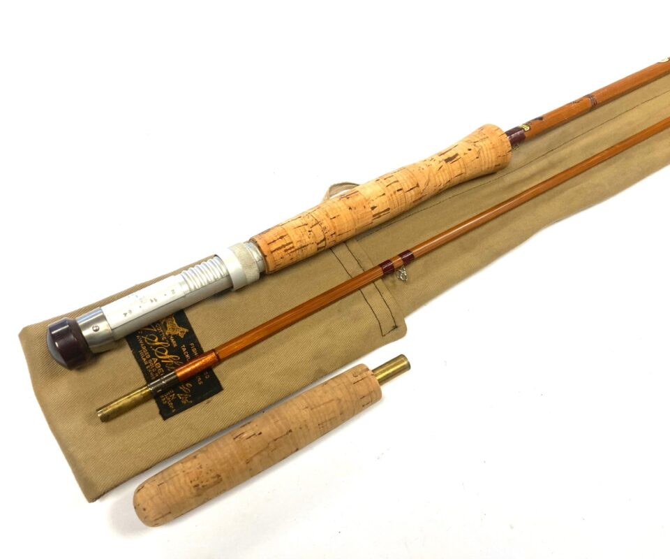 Sharpes Scottie 9’6″ Impregnated Split Cane Trout Fly Rod With Butt Extension And Bag