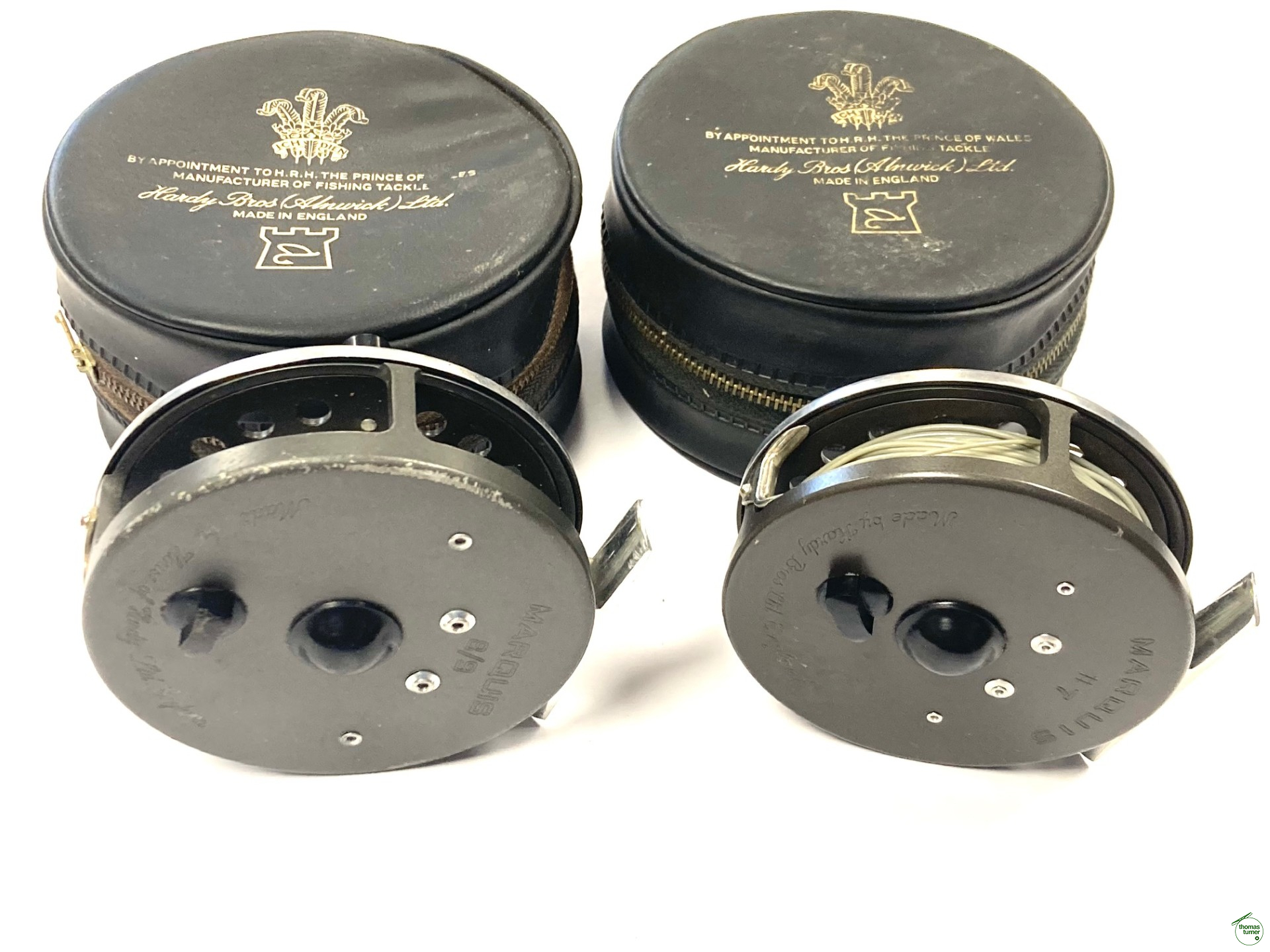 Pair of Hardy Marquis Trout Fly Reels #7 & #8/9 Plus Cases