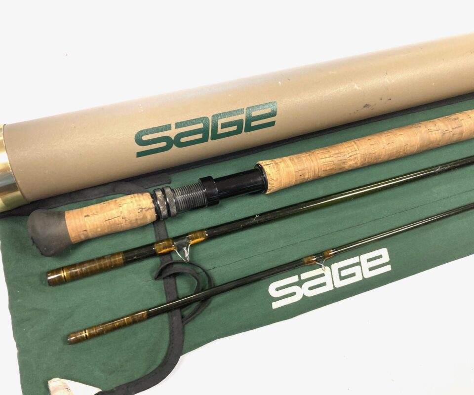 Sage Graphite IV 12’ 6″ 3 piece Switch fly rod #8 fine with bag and Sage alloy tube