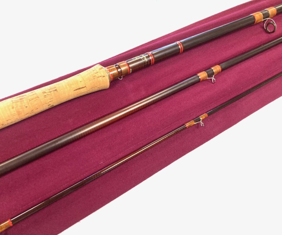 Alternative view of Hardy Sovereign Salmon Fly rod 15' 6" three piece carbon #10 Spey Tweed fly casting with bag super condition
