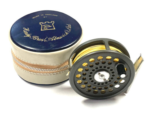 Hardy Marquis #5 vintage 3″ fly reel line and case