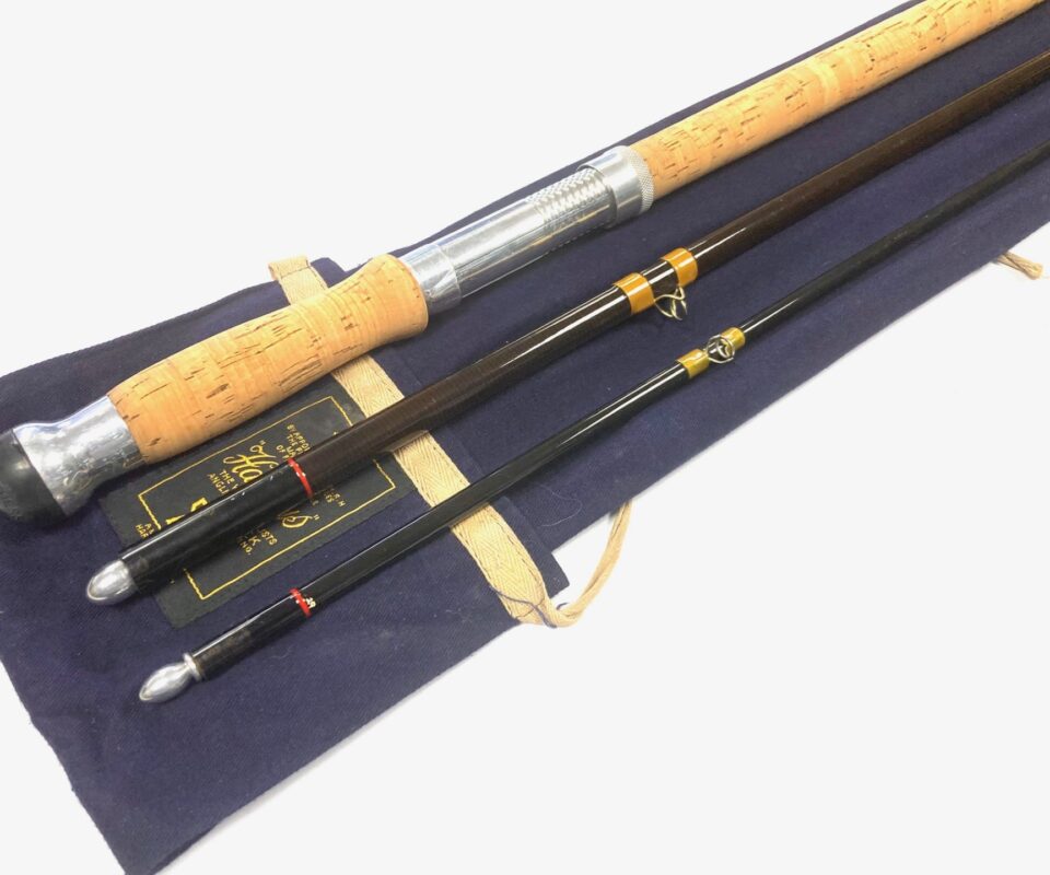 Hardy 12′ 6″ Glass Fibre Salmon Fly Rod 3 Piece Line #9 And Bag