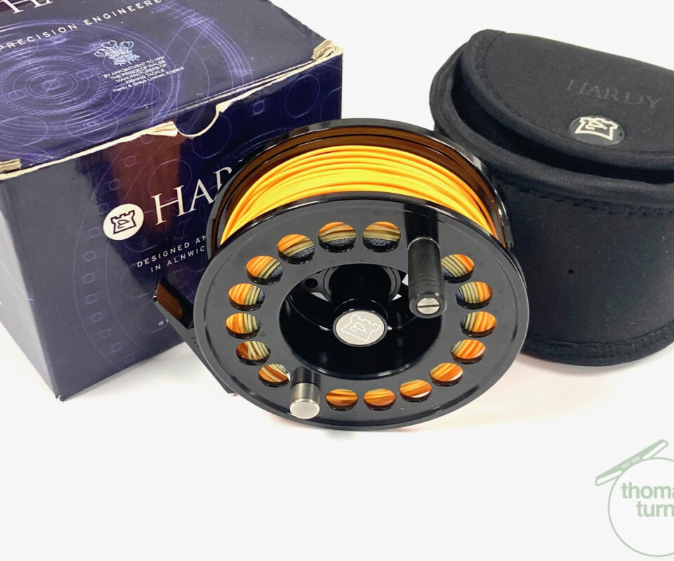 Hardy Uniqua Salmon Fly Reel 4.5″ With Line, Pouch And Box