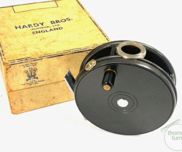 Hardy Perfect 3 5/8″ alloy fly reel with agate guide and box MINT