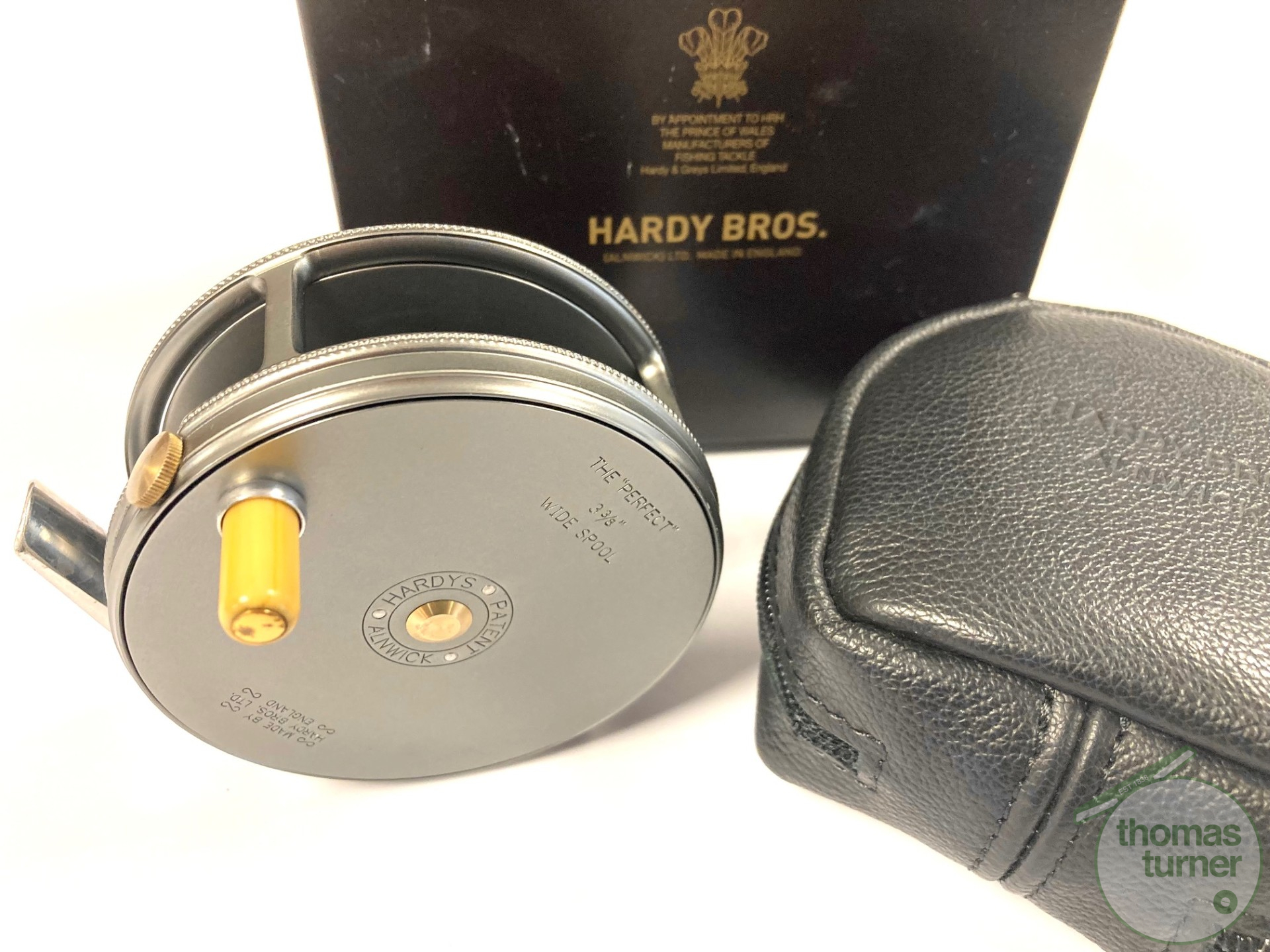 Hardy Perfect 3 3/8” wide spool alloy trout fly reel, mint