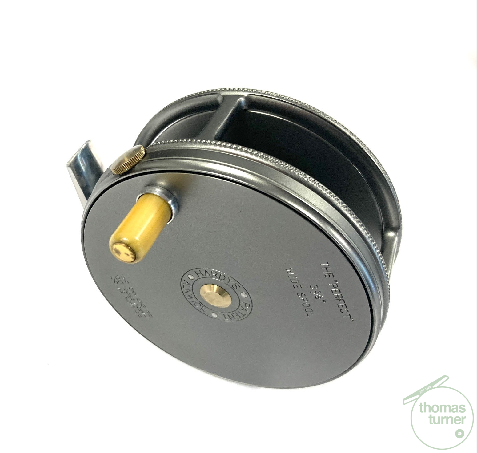 Hardy Perfect 3 3/8” wide spool alloy trout fly reel, mint