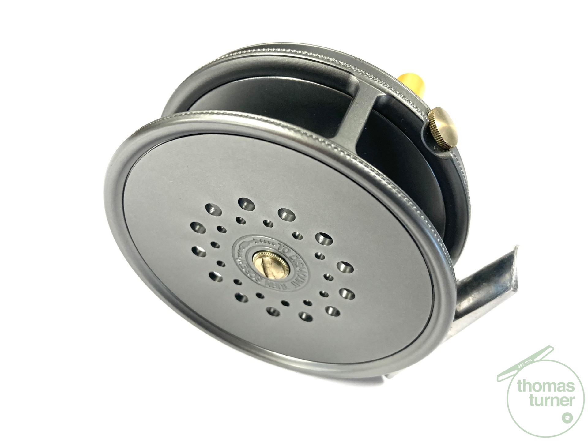 Hardy Perfect 3 3/8” wide spool alloy trout fly reel, mint