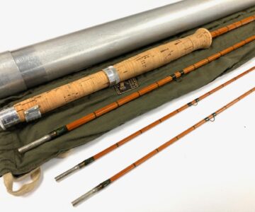 Hardy Fairchild 8' Bamboo 3 Piece Plus Spare Tip Trout Fly Rod Green Whipped 1950 RARE