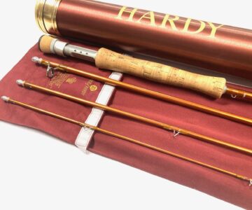 Hardy Angel 9’ 6″ four piece carbon travel fly rod #7, fine with bag and alloy Hardy tube