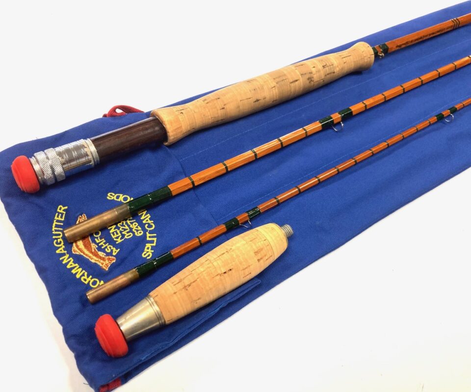 Norman Agutters Custom Made 10' Sea Trout Line #7 Split Cane Fly Fishing Rod With Bag RARE