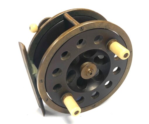 Percy Wadham Isle of Wight 4.5” rare brass/ebonite Cowes reel