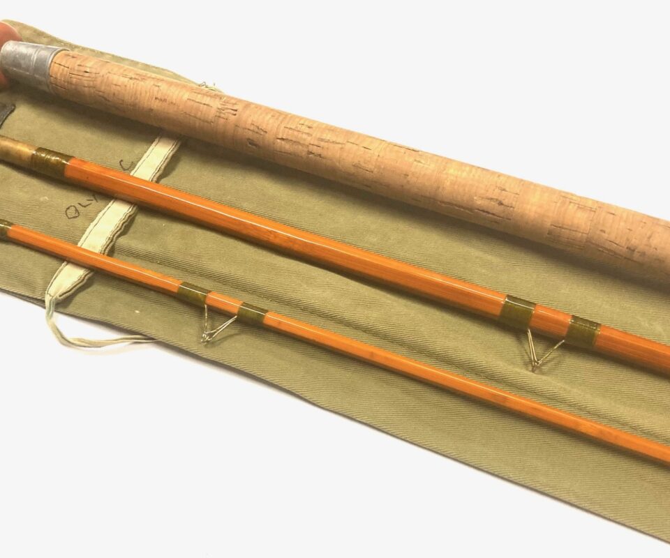 B James & Sons Olympic 3 Piece Green Whipped Fishing Rod Super Condition