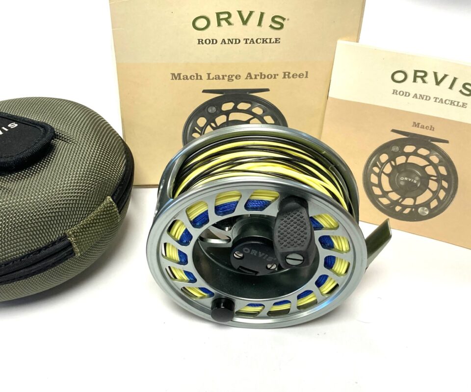 Orvis Mach IV Large Arbor 4″ Salmon Fly Reel With Orvis Clamshell Hard Case & Box