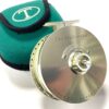 Tibor Gulfstream 4.5″ Fly Reel In Silver By Ted Juracsik With Green Tibor Pouch