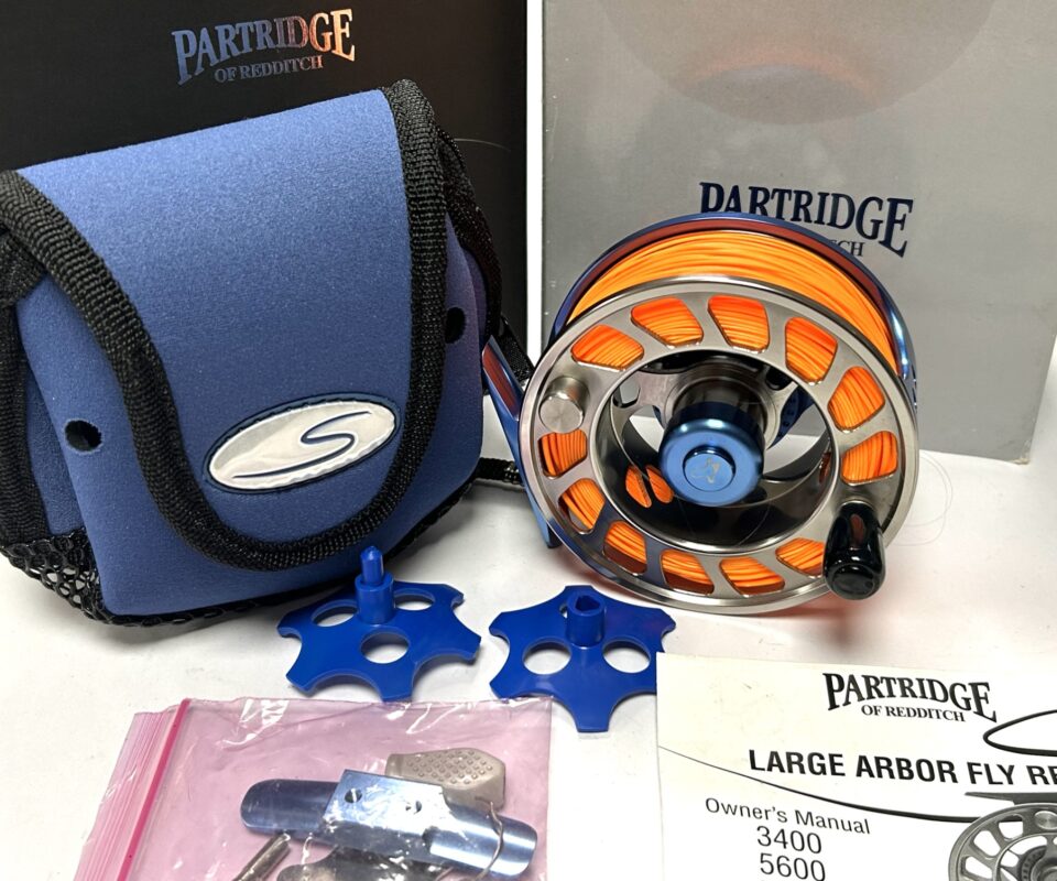 Partridge of Redditch 7800 large arbor fly reel in fine pre-owned condition disc drag