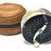 Peerless 2A Fly Reel With Leather Reel Pouch