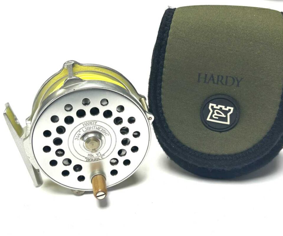 Hardy 3 1/4″ Lightweight Bougle MK VI salmon fly reel with pouch