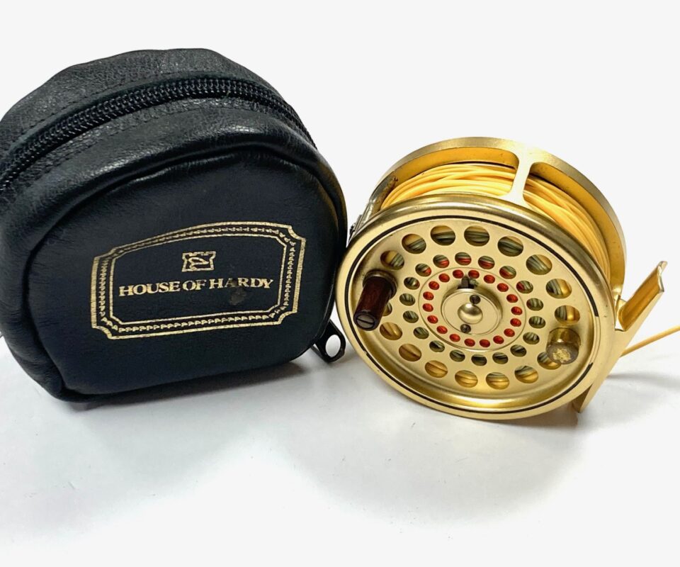 Hardy Gold Sovereign 7/8 Reel With Hardy Black Woolen Pouch