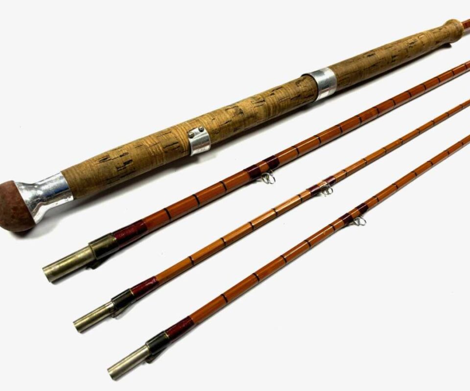 Hardy AEH Wood No 3 cane 11′ 6" 3 Piece Rod With Spare Tip & Bag