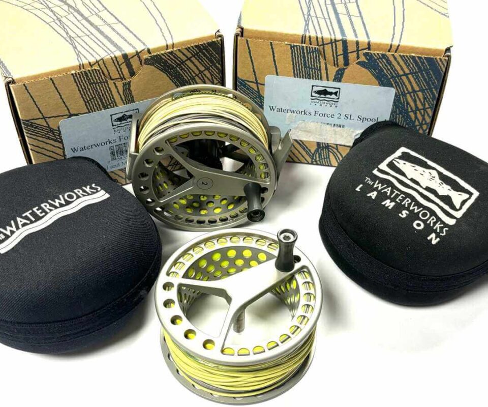 Lamson Waterworks Force 2X SL Reel With Spare Spool Pouch & Boxes