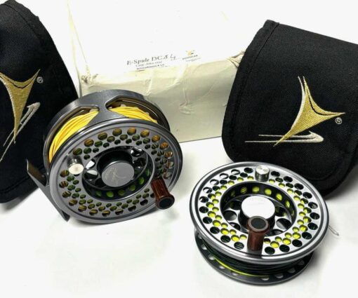 Vosseler Germany DC4 Large Arbor Alloy Trout Fly Reel 3.5″ With Spare Spool, Pouch / Box