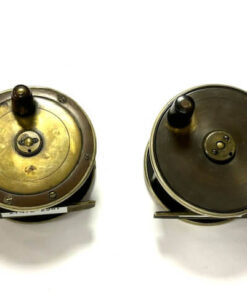 Pair of Vintage Brass Fishing Reels With Nickle Rims