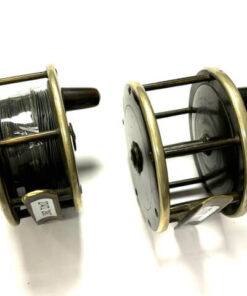 Alternative view of Pair of Vintage Brass Fishing Reels With Nickle Rims